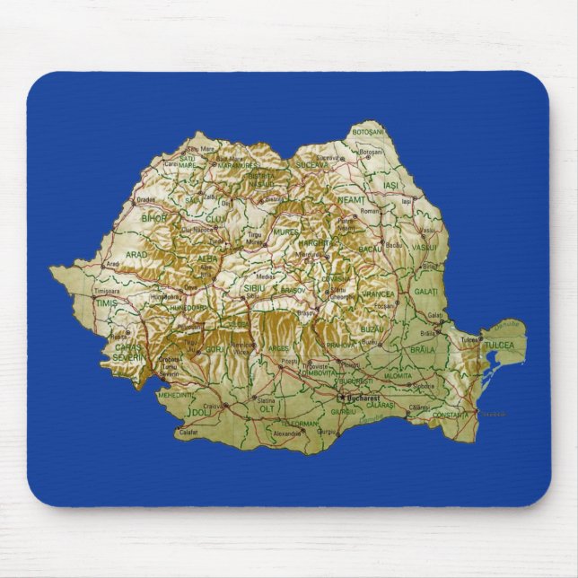 Rumänien-Karte Mousepad (Vorne)