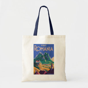 Rumänien Landschaft Illustration Reise Kunst Vinta Tragetasche
