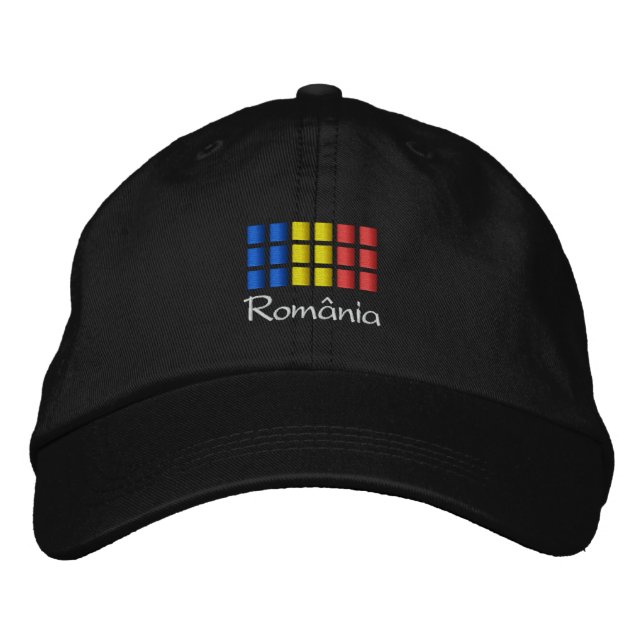Rumänien - Obergrenze - Rumänischer Flaggenhut Bestickte Kappe (Vorderseite)