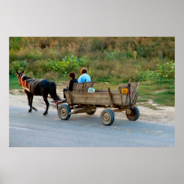 Rumänien, Pferd und Karren Poster (Vorne)