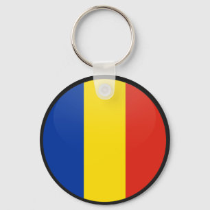 Rumänien-Qualität Flaggen-Kreis Schlüsselanhänger