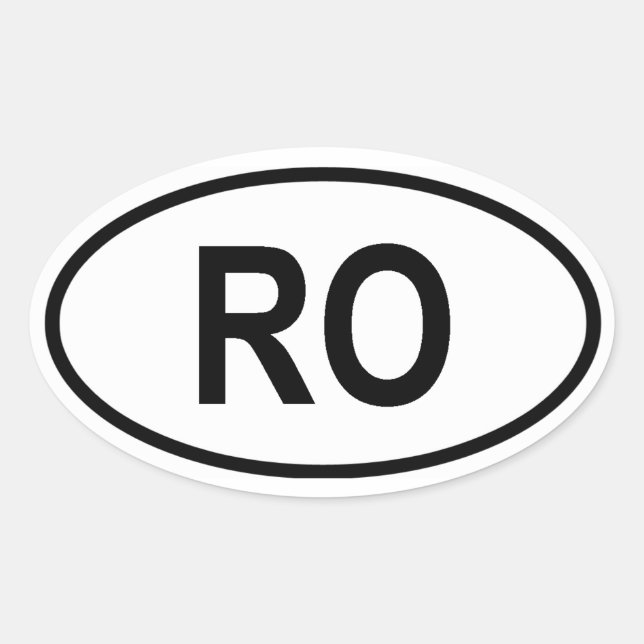 Rumänien "RO" Ovaler Aufkleber (Vorderseite)