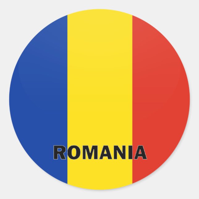 Rumänien Roundel-Qualitätsflagge Runder Aufkleber (Vorderseite)