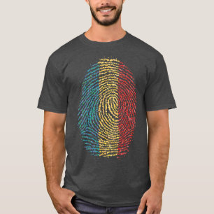 Rumänien Rumänische Fingerabdruckflagge T-Shirt
