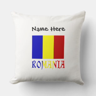 Rumänien Rumänische Flagge Schwarz Personalisierun Kissen