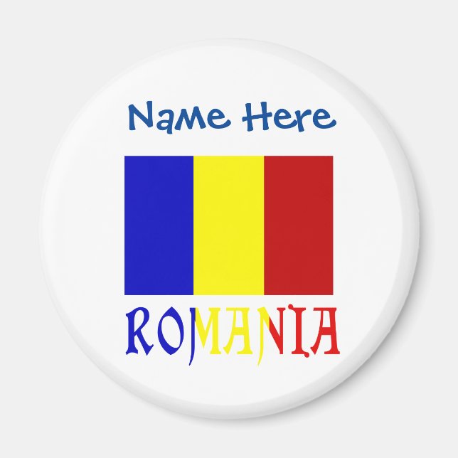 Rumänien - Rumänisches Flaggenblau Personalisiert Magnet (Vorne)