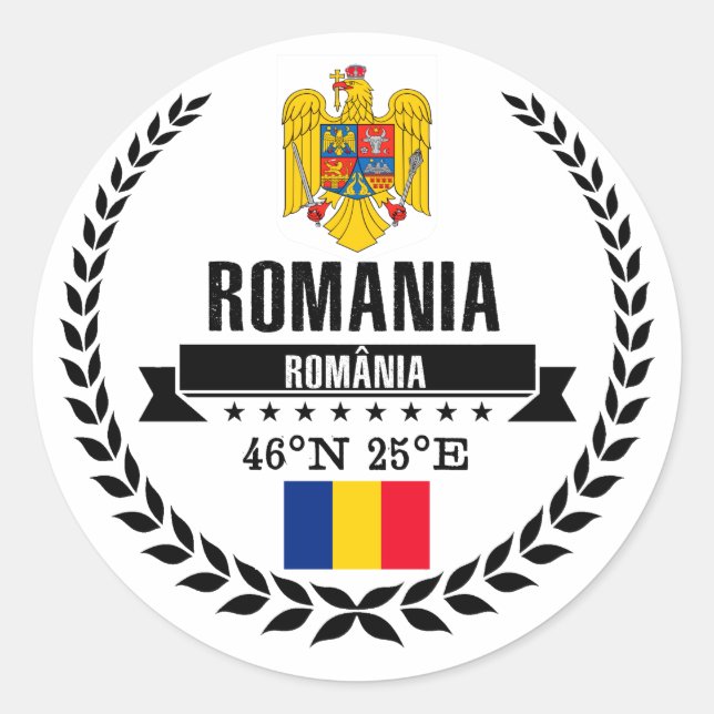 Rumänien Runder Aufkleber (Vorderseite)