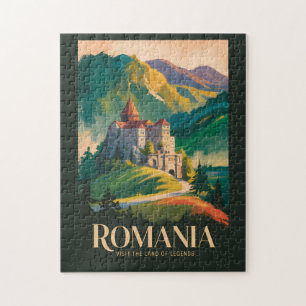 Rumänien Schloss Landschaft Illustration Reise Kun