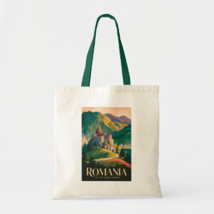 Rumänien Schloss Landschaft Illustration Reise Kun Tragetasche