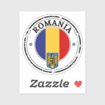 Rumänien Siegel Sticker Rundfahne für Laptop Book.