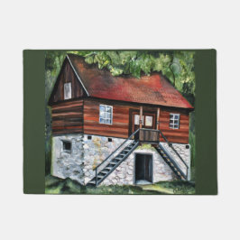 Rumänien - Traditionelles Haus - Acrylmalerei Fußmatte