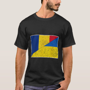 Rumänien Ukraine Flagge Rumänisch Ukrainischer Sto T-Shirt