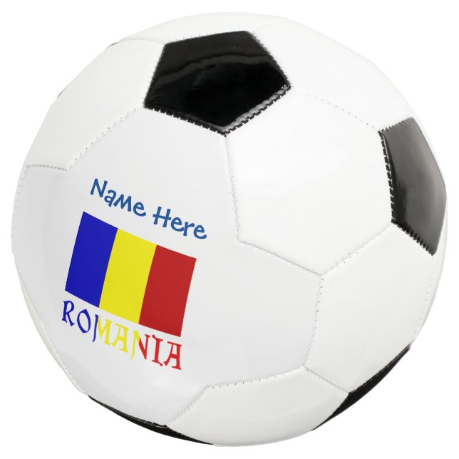 Rumänien und Rumänien - Blaue Flagge Fußball (Dreiviertel)