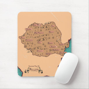 Rumänien Vintage-Landkreiskarte Mousepad