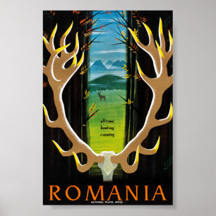 Rumänien Vintage-Reiseposter Restauriert Poster
