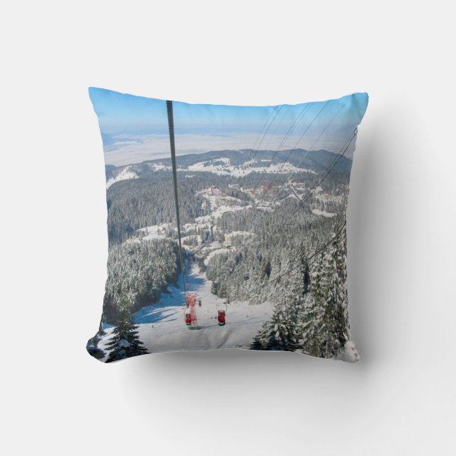 Rumänien, Wintersport in Piana Brasov Kissen (Vorderseite)