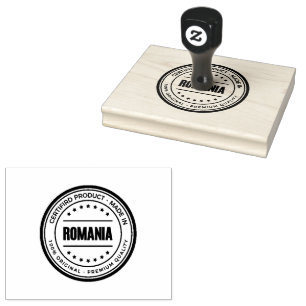 RUMÄNIEN Wörter Text Gedruckt Glatter Holzgriff Gummistempel