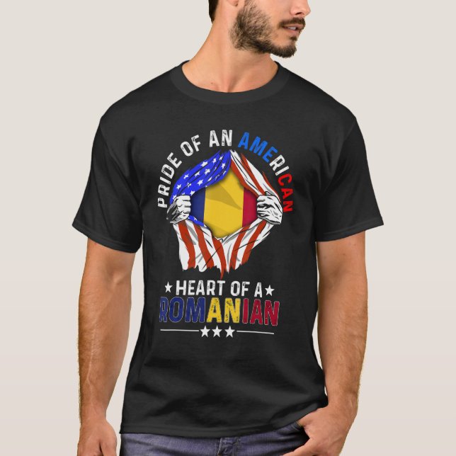 Rumänisch Amerika Prix Foreign Romania Fl T-Shirt (Vorderseite)