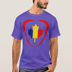 Rumänisch Kanadische Multinationale Patriot Flagge T-Shirt