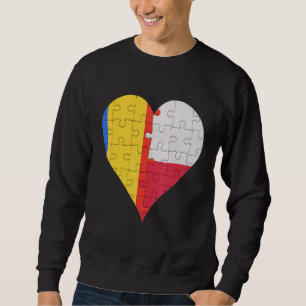 Rumänisch Polnisches Flaggenherz Sweatshirt