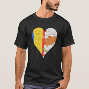Rumänisch-zyprisches Flaggenherz T-Shirt