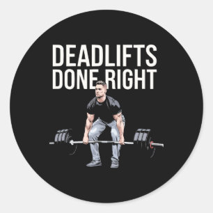 Rumänische Deadlift-Bodybuilding Fitness Workout G Runder Aufkleber