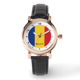 Rumänische Flag & Rumänische Trendmode /Design Armbanduhr