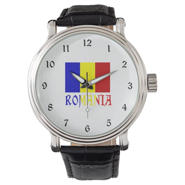 Rumänische Flagge Armbanduhr (Vorderseite)