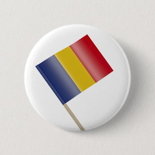 Rumänische Flagge Button