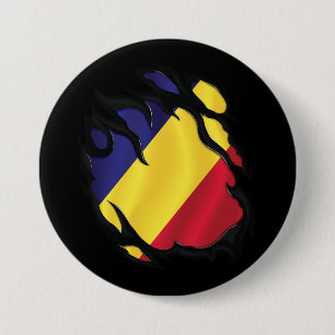 Rumänische Flagge Button