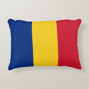 Rumänische Flagge Dekokissen