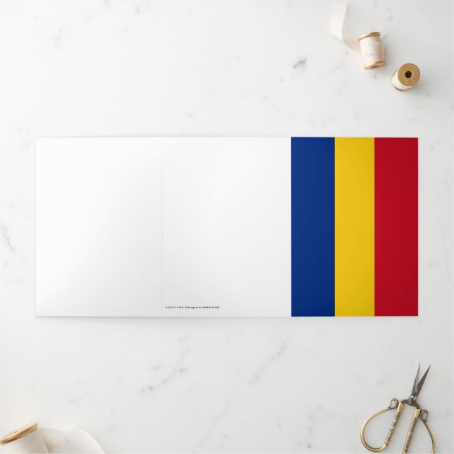 Rumänische Flagge Dreifach Gefaltete Karte (Außenbereich)