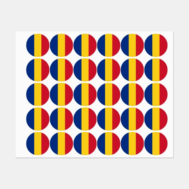 Rumänische Flagge Etiketten (Blatt)