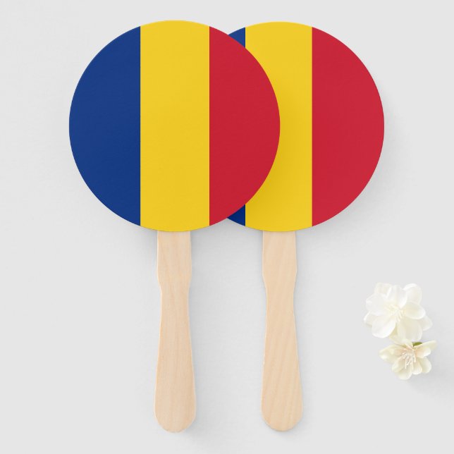 Rumänische Flagge Fächer (Vorne und Hinten)