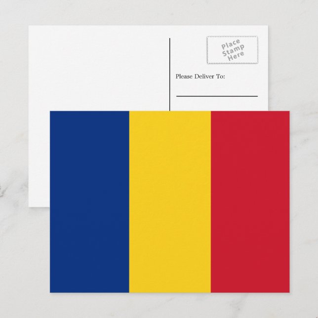 Rumänische Flagge, Flagge Rumäniens Postkarte (Vorne/Hinten)