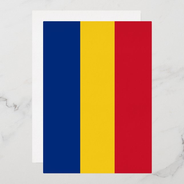 Rumänische Flagge Folieneinladung (Vorderseite/Rückseite)