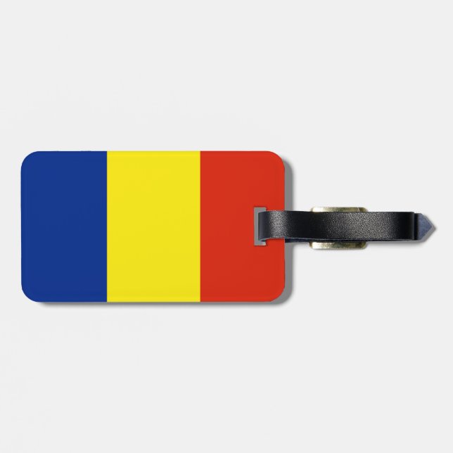 Rumänische Flagge Gepäckanhänger (Rückseite horizontal)