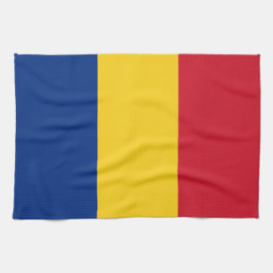 Rumänische Flagge Geschirrtuch
