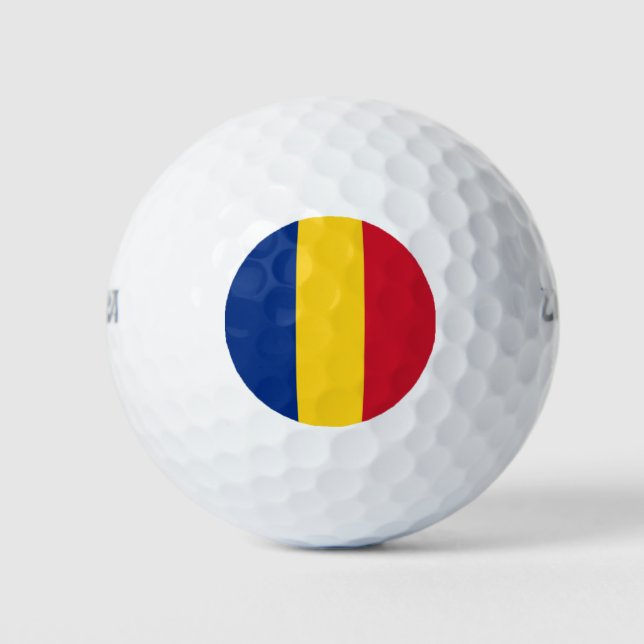Rumänische Flagge Golfball (Vorderseite)