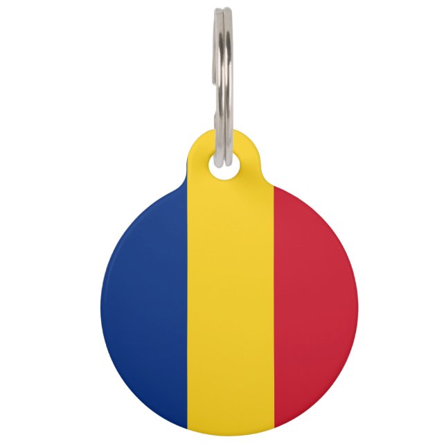 Rumänische Flagge Haustiermarke (Vorderseite)