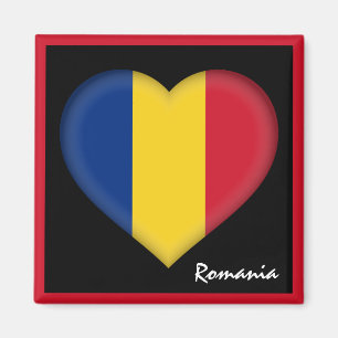 Rumänische Flagge & Herz, Urlaub in Rumänien /Sp Magnet