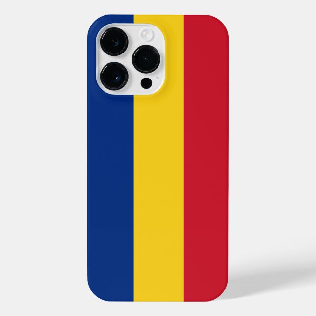 Rumänische Flagge iPhone 14 Pro Max Hülle (Rückseite)