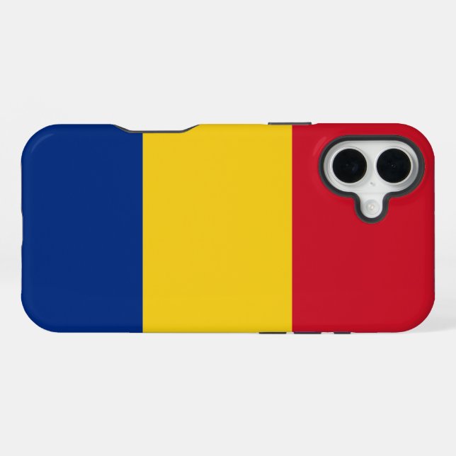 Rumänische Flagge iPhone 16 Plus Hülle (Rückseite (Horizontal))