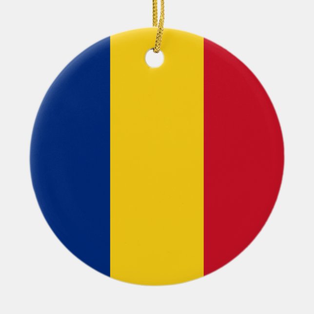 Rumänische Flagge Keramik Ornament (Vorne)