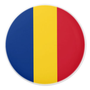 Rumänische Flagge Keramikknauf