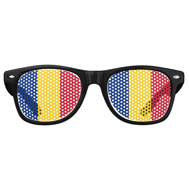 Rumänische Flagge Partybrille (Vorderseite)