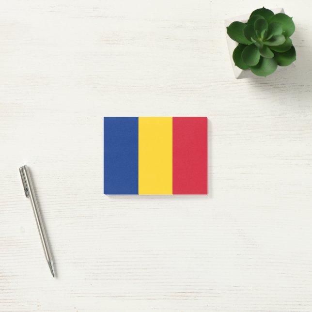 Rumänische Flagge Post-it Klebezettel (Büro)