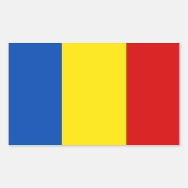 Rumänische Flagge Rechteckiger Aufkleber (Vorderseite)