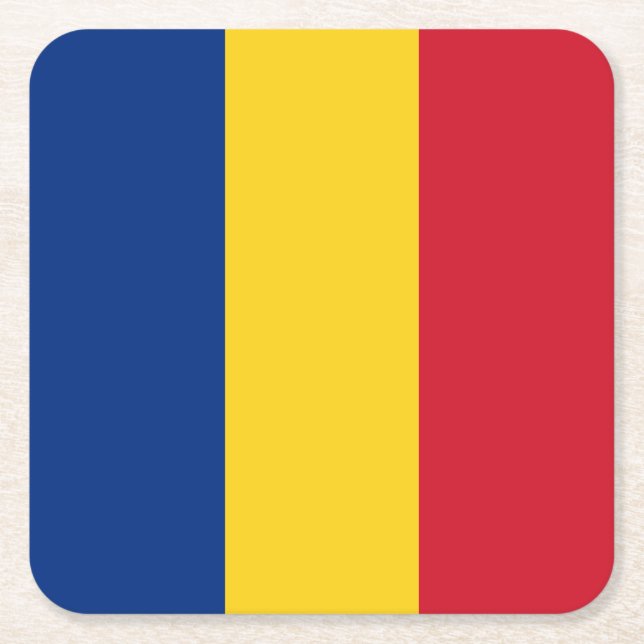 Rumänische Flagge Rechteckiger Pappuntersetzer (Vorderseite)