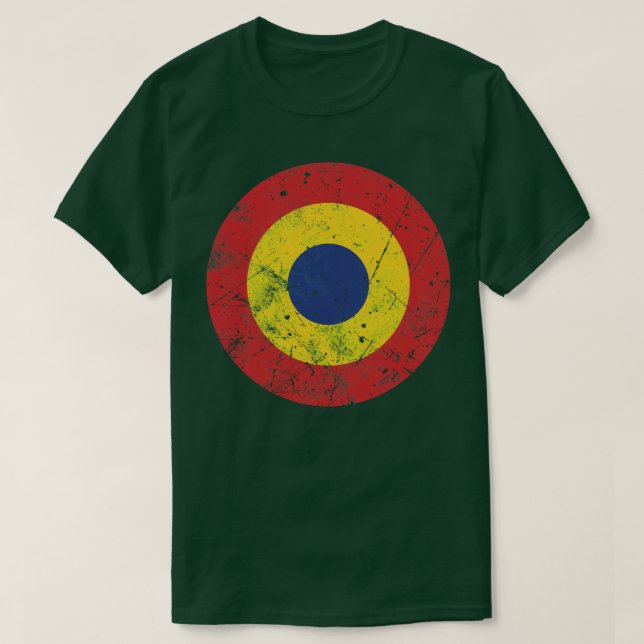 Rumänische Flagge Roundel T-Shirt (Design vorne)